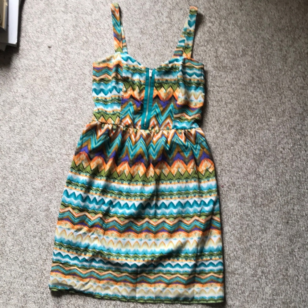 Colorful Zigzag Pattern Dress